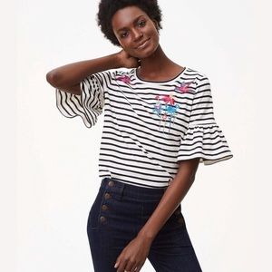 Loft Embroidered Hummingbird Top